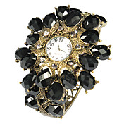Charming Alloy with Black Crystal Quartz Dress Watch