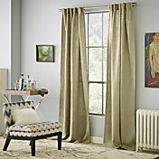 Pastoral Linen Solid Eco-Friendly Curtains (Two Panels)