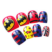 24pcs Full Cover PET Cartoon crylic French False Nail Art Tips