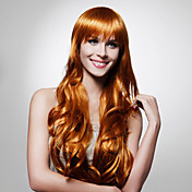 Capless Extra Long Top Grade Quality Synthetic Golden Brown Curly Hair Wig
