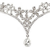 Silver Alloy Rhinestone And Pearl Flower Garden Forehead Jewelry