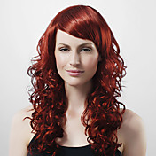 Capless Extra Long High Quality Synthetic Red Wine Curly Hair Wig 0463-453