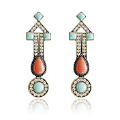 Unique Alloy Irregular Imitation Gem Stone Syud Earrings