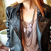 Women's Vintage Leaf Decorated Long Necklace