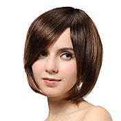 Capless Short Brown Straight Synthetic Wigs