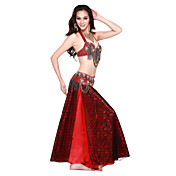 Dancewear Stain With Beading Performance Dance Top/Belt And Skirt for Ladies More Colors