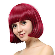 Capless Short Red Straight Synthetic Wigs
