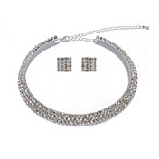 High Quality Czech Rhinestones Alloy Plated Wedding Necklace And Earrings Jewelry Set
