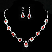Elegant Alloy With Rhinestone Women's Jewelry Set Including Necklace, Earrings