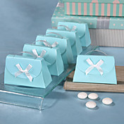 Blue Purse Shaped Favor Box - Set of 12