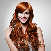 Capless Extra Long High Quality Synthetic Golden Brown Curly Hair Wigs 0988-J45 27-30