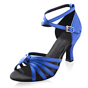Satin Upper High Heel Dance Shoes Latin shoes Ballroom Practice Shoes for Women More Colors