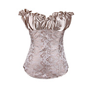Satin with Jacquard Strapless Side Zipper Closure Corsets Shapewear