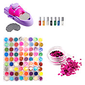 DIY Nail Art Varnish Color Printing Machine Kit And 72 Colors Glitter Nail Art