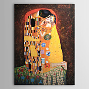 Hand-painted Oil Painting - The Kiss by Gustav Klimt  with Stretched Frame