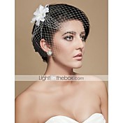 20cm x 10cm Gorgeous Tulle Wedding Bridal White Flower/ Corsage/ Headpiece