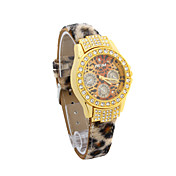 Women's PU Quartz Movement Glass Round Shape Dress Watch(More Colors)