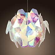 40W Glass Artistic Pendent Light with Fabric Shade
