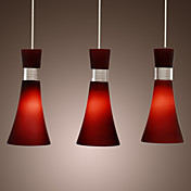 Stainless Steel 3-Light Pendant Light Streamline Dedigned (Purple)