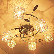 20W G4 Circinate Iron Flush Mount Light with Aluminum and Crystal Shades