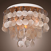 Flush Mount with 4 Lights in Purple Shade