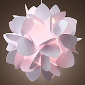 60W Artistic Pendant Light with 1 Light in White Floral Design
