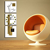 Modern Style Scenic Wall Clock in Canvas 3pcs K0143