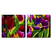 Hand-painted Oil Painting Floral Set of 2 1211-FL0014