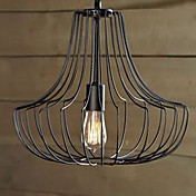 40W Metal Pendant Light in Cage Feature