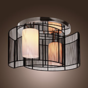 Black Semi Flush Mount with 2 Lights