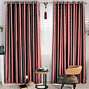 (Two Panels) Stone Pattern Embossed Energy Saving Curtains 