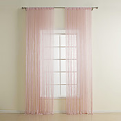 Modern Pink Polyester Bead Design Curtain Line (One Panel)