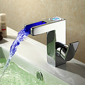 Sprinkle® by Lightinthebox - Contemporary LED Waterfall Bathroom Sink Faucet - Chrome Finish