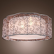 Contemporary Flush Mount with 2 lights (Fabric Shade)