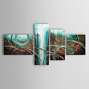 Hand-painted Abstract Oil Painting with Stretched Frame - Set of 4