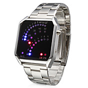 Stainless Steel Fashion 29 LED Blue Light Digital Sports Watch