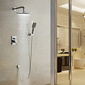 Wall Mount Contemporary Chrome Shower Faucet Set