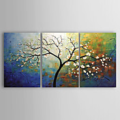 Hand-painted Abstract Oil Painting with Stretched Frame - Set of 3