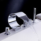 Waterfall Tub Faucet with Hand Shower (Curved Shape Design)