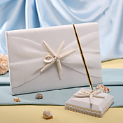 Starfish & Sea Shell Beach Themed Wedding Guest Book and Pen Set