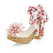 Leatherette Party/Evening Wedge Heel Sandals With Flower (More Colors)