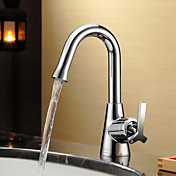 Sprinkle® by Lightinthebox - Contemporary Chrome Finish Centerset Brass Bathroom Sink Faucet