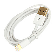 Gold Plated Lightning 8Pin USB Charge and Sync Cable for iPhone 5/5S, iPad Mini, iPad 4, iPods (White, 100cm)