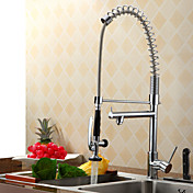Contemporary Solid Brass Spring Kitchen Faucet - Chrome Finish