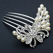 Chic Peafowl Alloy With Rhinestone / Imitation Pearl Women's Hair Combs
