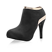 Suede Upper High Heel Ankle Boot With Shining Strap Fashion Shoes