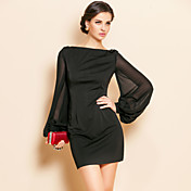 TS Simplicity Beads Lantern Sleeve Jersey Sheath Dress
