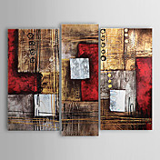 Hand-painted Abstract Oil Painting with Stretched Frame - Set of 3