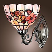 Antique Inspired Wall Light in Tiffany Style - Floral Patterned