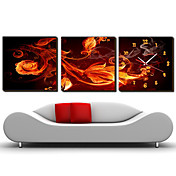 Modern Style Floral Scenic Canvas Wall Clock 3pcs K181